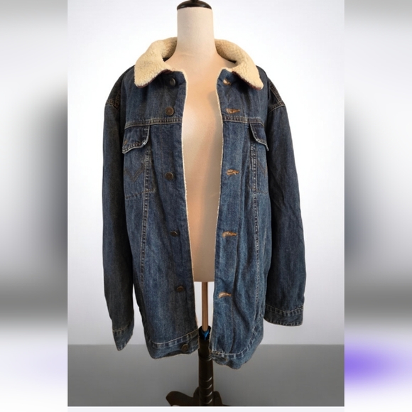 Vintage Wrangler Authentic Western Denim Sherpa Lined Jacket- Mens XXL - Picture 16 of 16